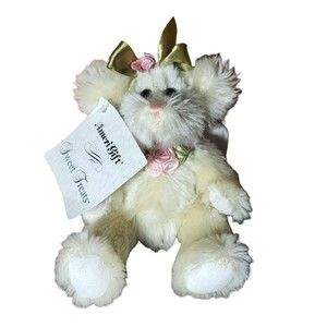 PBC International Sweet Treats Petite Angel w'kisses Cream Teddy Bear, 7"